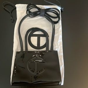 Telfar Patent Leather Black Sm Crossbody Bag